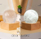 Nye, Led Crystal Sphere Quartz decorlamper...Clear Quartz Cluster, 6cm m/4cm Kule inkl. trebase