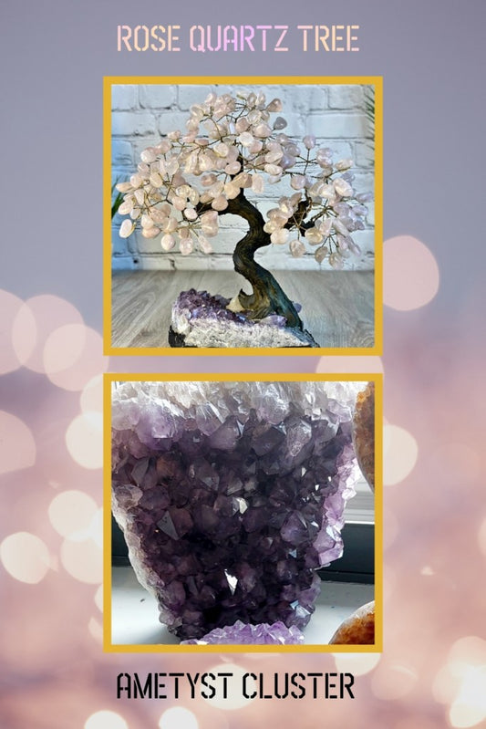SUPEROFFER 4 / Exclusive Pack  ( XXL Ametyst Cluster + XL Rose Quartz Brazilian Tree )