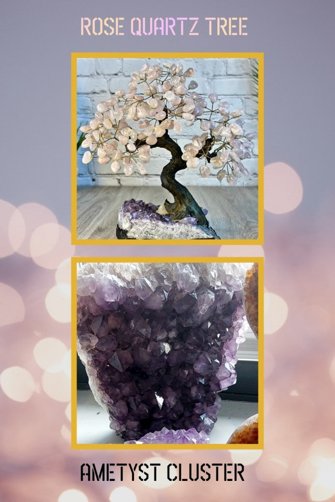 SUPEROFFER 4 / Exclusive Pack  ( XXL Ametyst Cluster + XL Rose Quartz Brazilian Tree )