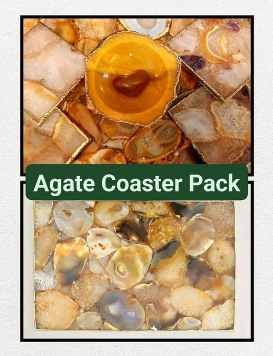 SUPEROFFER 19/ Exclusive Pack ( XL Agat Coasterpack m/ Agat decor bolle, Gold Electroplated )