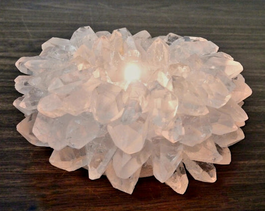 Kampanje  - hÅndlaget Brazilian Clear Quartz Clusterpoint krystalldekorasjon, ca. 10-11cm - 400gram