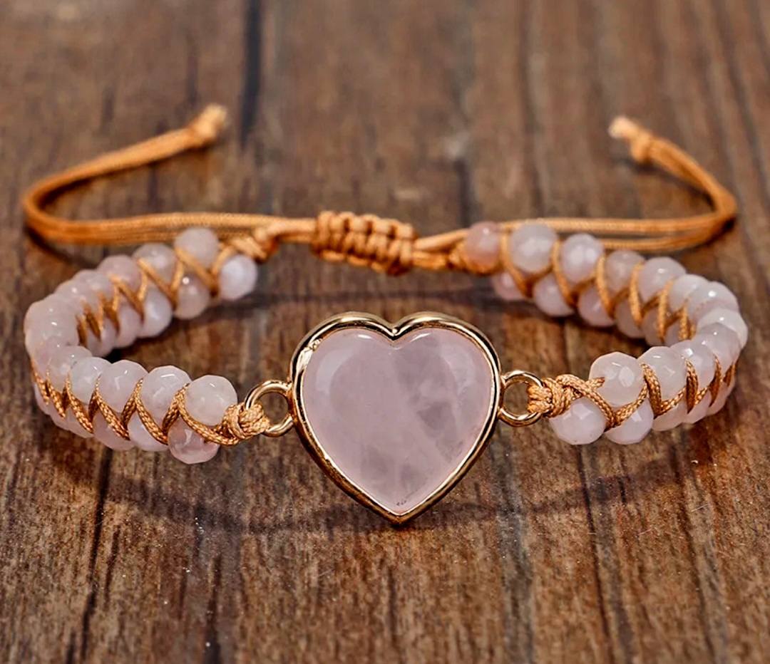 Merkaba 2 rader armbÅnd m/ Rosenkvarts Hjertesten
