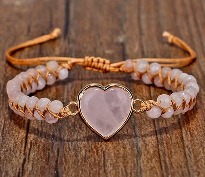 Merkaba 2 rader armbÅnd m/ Rosenkvarts Hjertesten