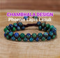 Enkle og vakre Chambhala Deluxe 2 rader Design armbånd med naturlig Phoenix Lapis Lazuli sten