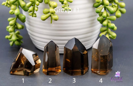 Vakre, High Quality natural Brazilian Smoke Citrine Tårnkrystaller ( 50 - 60mm )