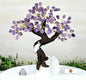 NEW / 25cm Tall Handmade Brazilian Ametyst Quartz Gemstone Tree, Quartz Base with a Crystal Parrot Bird - 120 Crystals