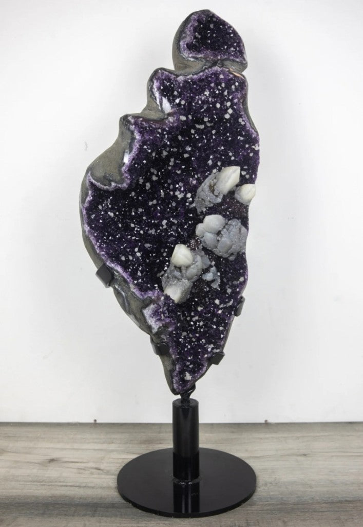 Unique Collection Grade Natural Amethyst with Rare Calcite Formation - AWS0958, 90x31x21cm