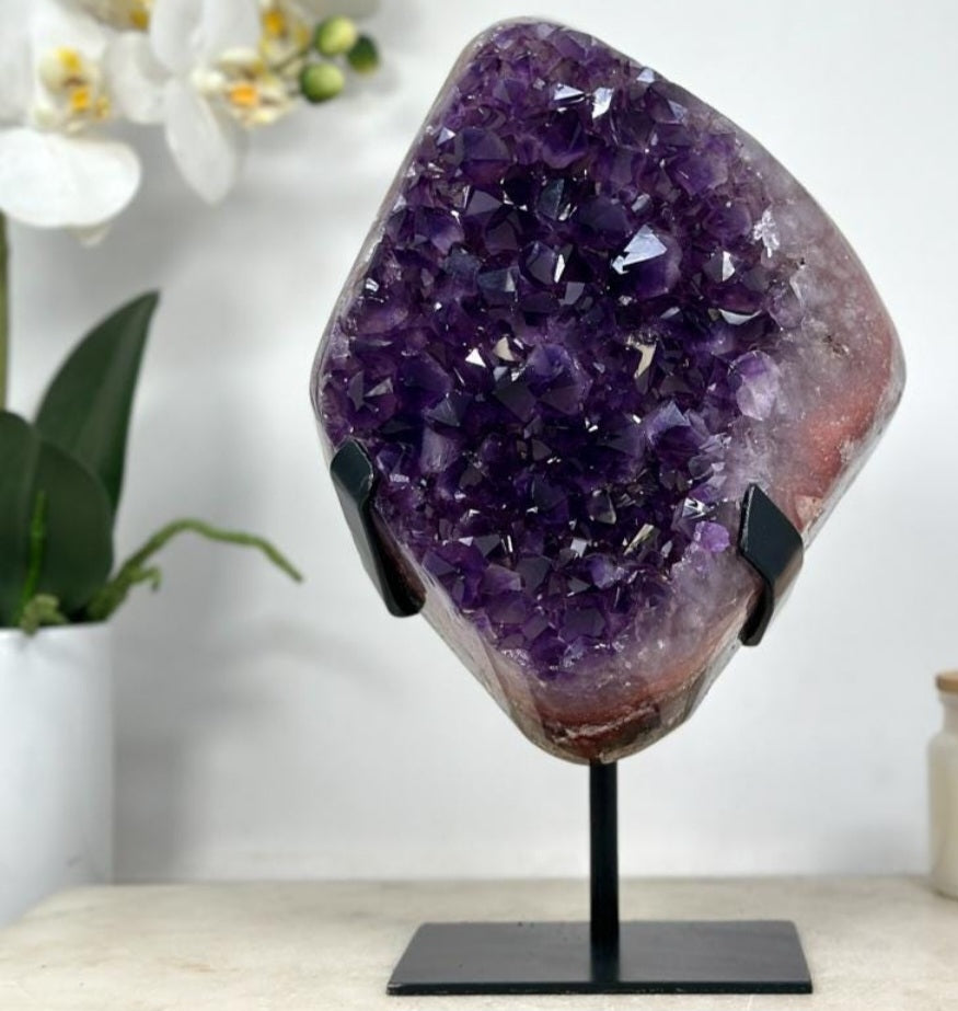 Amethyst Cluster with Red Jasper Banding - MWS1303, 24.5x16cm - 3.5kg