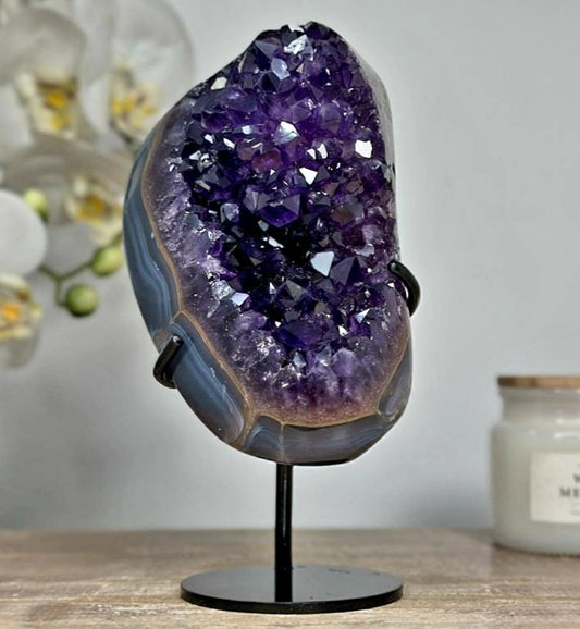 Stunning Natural Deep Purple Amethyst Stone, 1.3kg - MWS1594, 18x9.5cm