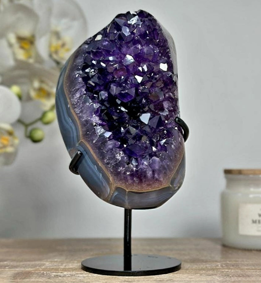 Stunning Natural Deep Purple Amethyst Stone, 1.3kg - MWS1594, 18x9.5cm