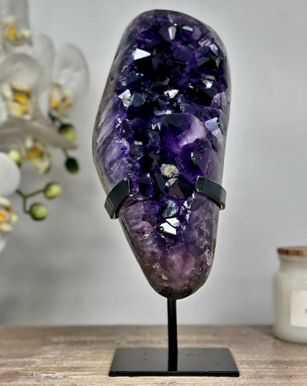 Unique Amethyst Cluster with huge Deep Purple Crystals - MWS1756, 22x9.5cm - 1.6KG