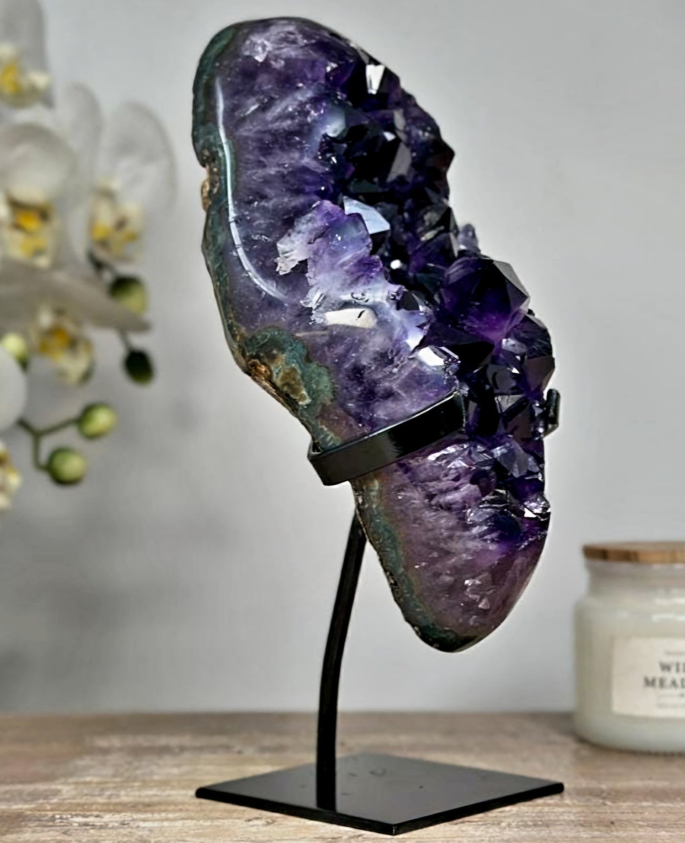 Unique Amethyst Cluster with huge Deep Purple Crystals - MWS1756, 22x9.5cm - 1.6KG