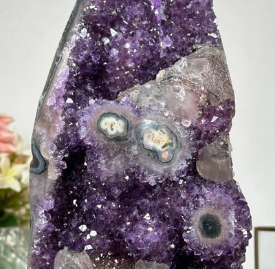 XXL Natural Amethyst Cathedral with Calcite Crystals, 23.5 x 11cm; - CBP1080