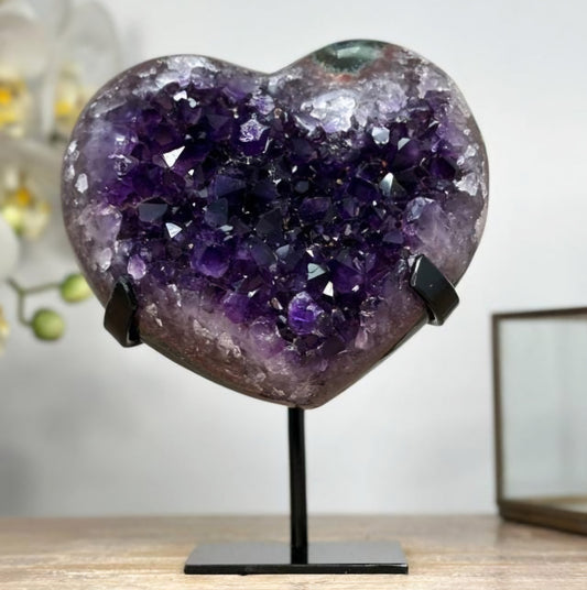 Stunning Natural Uruguay Amethyst Heart Crystal, Unique Piece, HST0246 - 16.5x13cm , 1.16kg