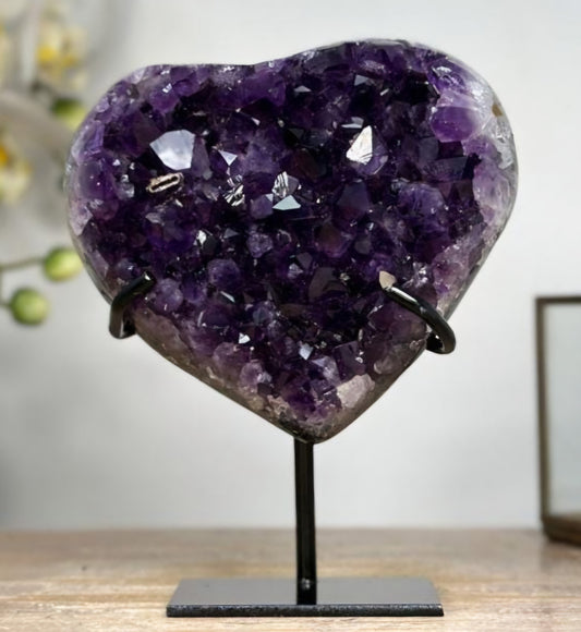Uruguayan Amethyst Stone Heart Carving, , Unique Piece, HST0243, 15x11.5cm - 700gram