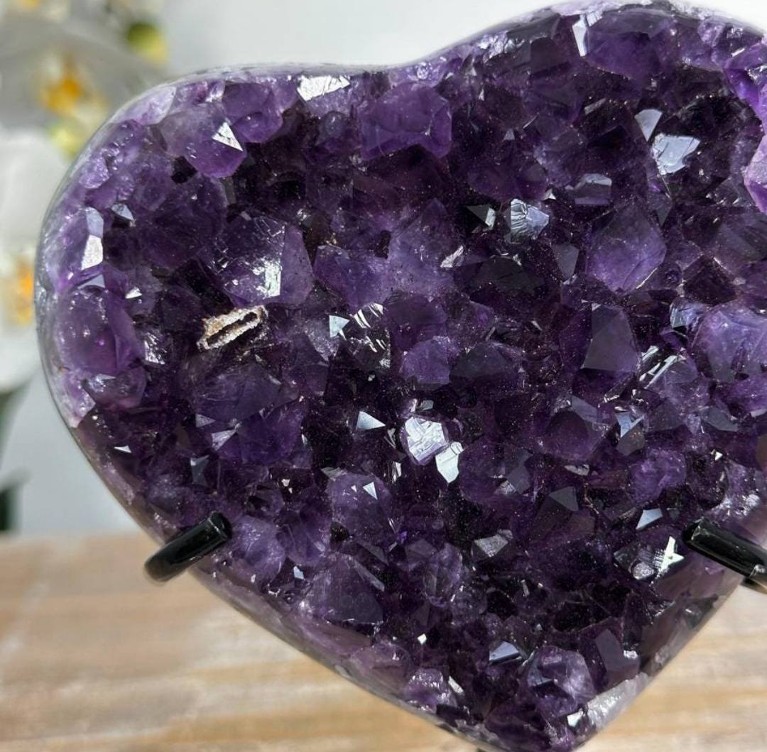 Uruguayan Amethyst Stone Heart Carving, , Unique Piece, HST0243, 15x11.5cm - 700gram