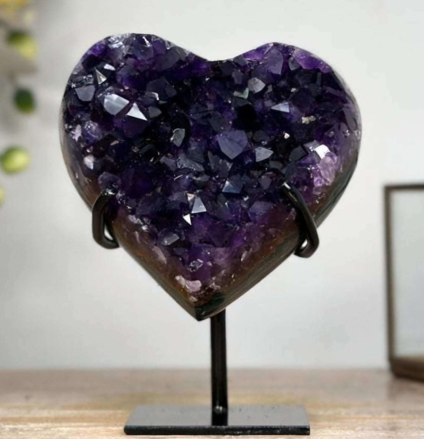 Deep Purple Uruguayan Amethyst Heart Carving - HST0238, 12.5x9cm - 650gram