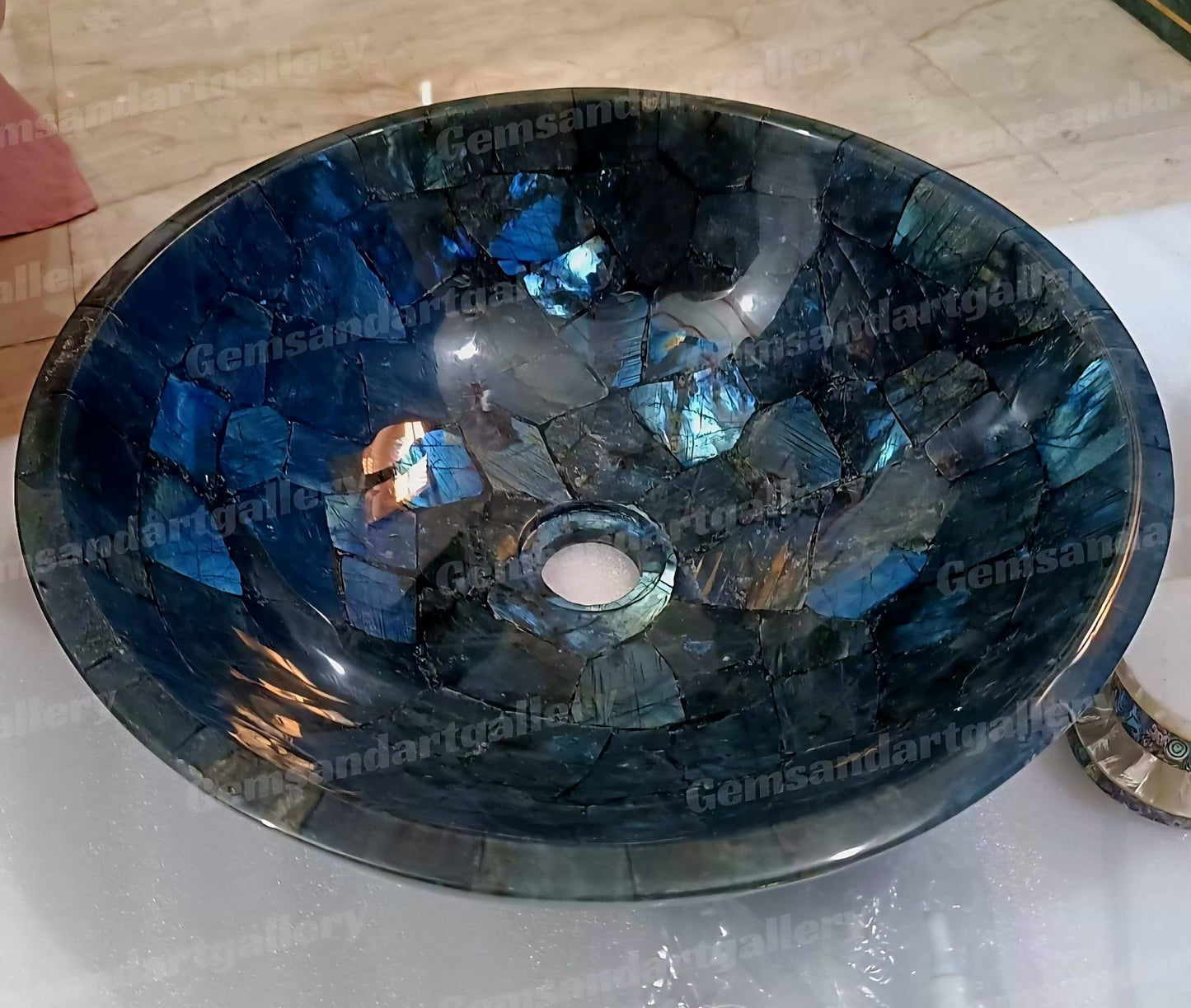 Luksuriøse Gemstone Design Håndvasker i forskjellige stentyper, størrelser og former