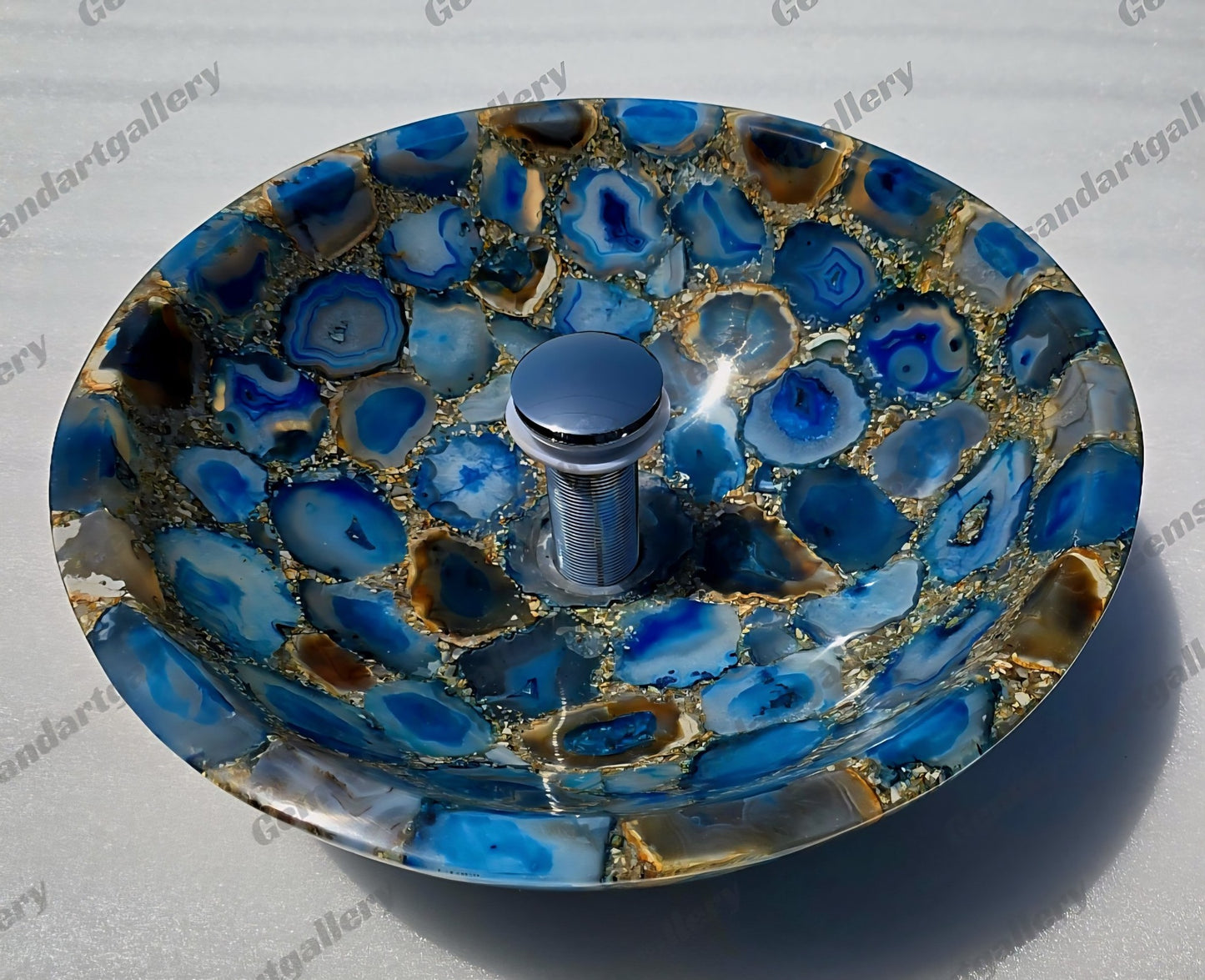 Luksuriøse Gemstone Design Håndvasker i forskjellige stentyper, størrelser og former