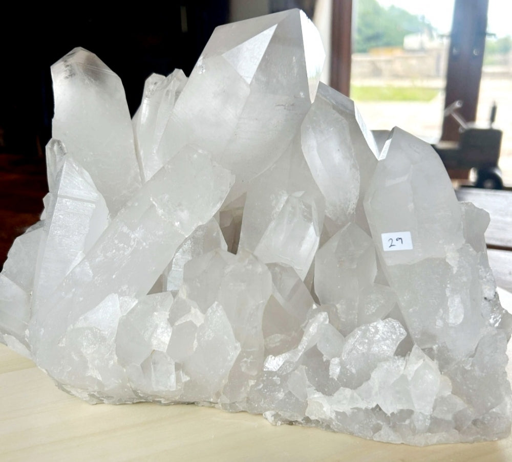 Stort og unikt Brazilian Clear Quartz Cluster, 10.8 kg - H18xW26xD27.5cm